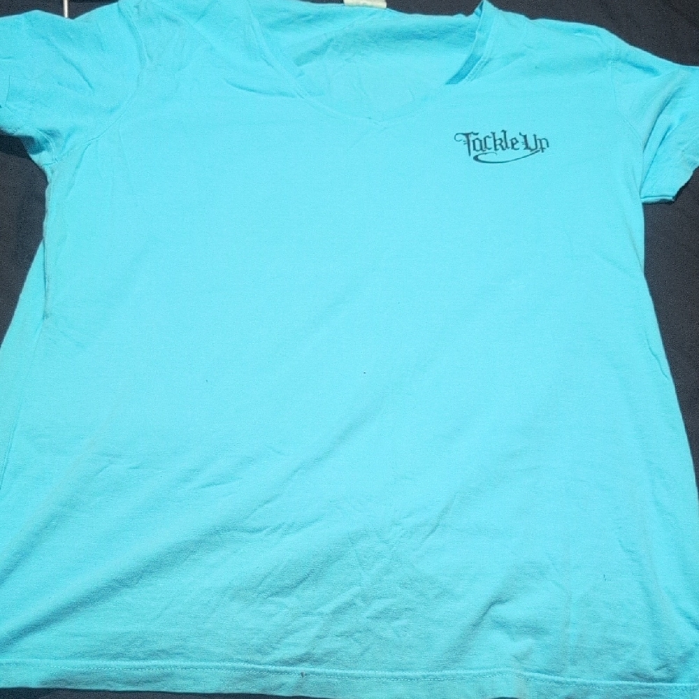 🎣Comfort Colors Tackle Up Aqua Blue Short Sleeve Tee
